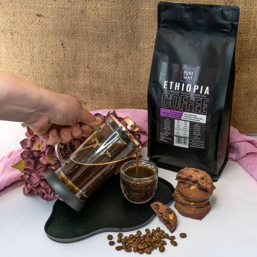 Ethiopia odrůdová zrnková káva 1kg, Arabica