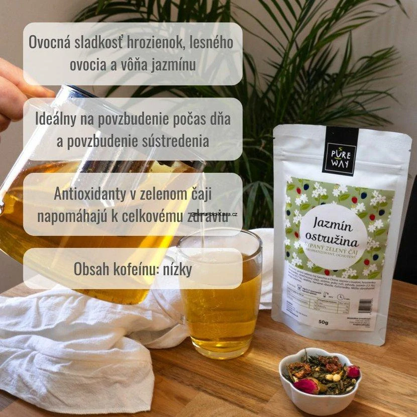 JASMÍN OSTRUŽINA sypaný zelený čaj aromatizovaný, ochucený, 50 g