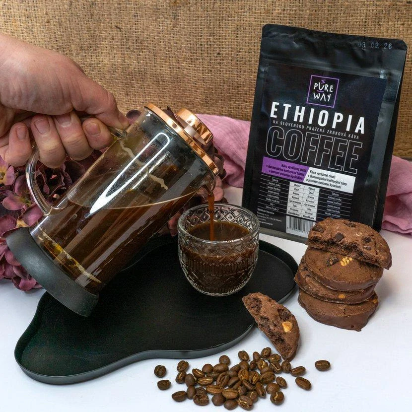 Ethiopia odrůdová káva zrnková 200g, Arabica