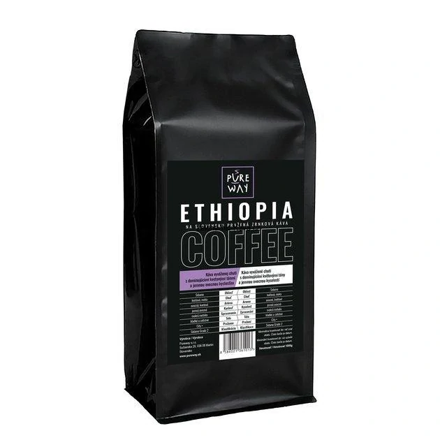 Ethiopia odrůdová zrnková káva 1kg, Arabica